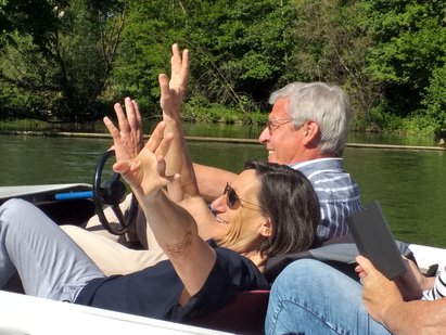 Spieth Ingenieure beim Tretboot fahren Spieth Ingenieure beim Tretboot fahren